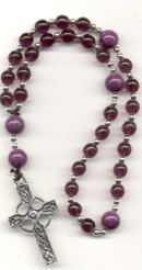 Anglican Rosary: Amethyst Czech Glass & Violet Fossil 