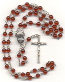 Catholic Rosary: Ruby Czech Glass 