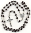 Catholic St. Benedict  Rosary: Black Czech Glass 