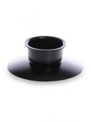 Lipped Black Metal Candle Holder - Single