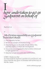 Pink Godparent Card - Pack of 50