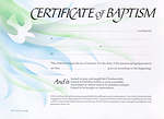 Certificate of Baptism: Pack of 20