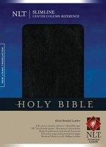 NLT Slimline Center Column Reference Bible: Black, Bonded Leather, Thumb Index