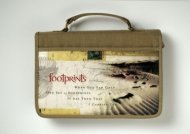 Footprints Bible Cover: Canvas, Large