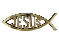 Jesus Car Fish Badge Gold