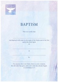 Baptism Certificate Blue / Purple - Pack of 10