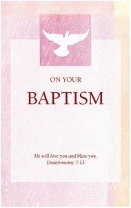 Baptism Card Pink - Pack of 10