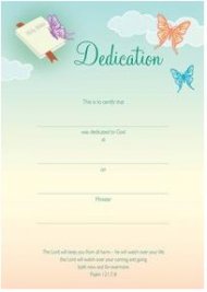 Dedication Certificate - Pack of 10