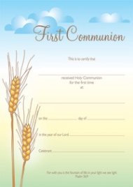 First Communion Certificate - pack of 10