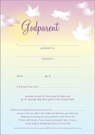 Dove Godparent Certificate - pack of 10