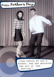 Dad Dancing Happy Father's Day Card - Single
