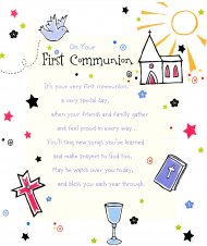 On Your First Holy Communion Card - Single