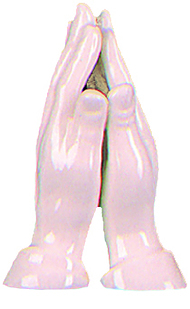 Praying Hands: White Ceramic 4 Inches