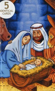 Cute Nativity Christmas Cards - Pack of 5