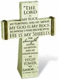 Resin Desktop Cross: The Lord Is My Rock
