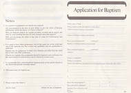 Application for Baptism: Form B1 : Pack of 50
