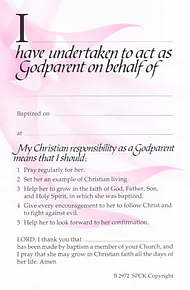 Pink Godparent Card - Pack of 50
