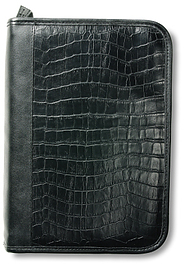 Alligator Print Leather Look Organiser: Black, Large