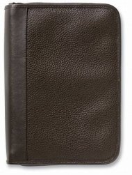Pebbled Organizer Leather Large Chocolate Bible Cover
