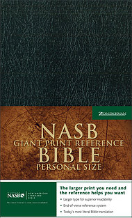 NASB Reference Bible: Black, Leather-Look, Giant Print, Personal Size