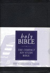 NIV Study Bible: Black, Bonded Leather, Compact (British Text)