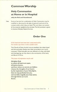 Holy Communion at Home