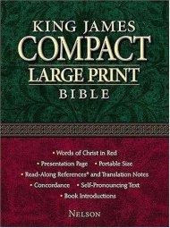 KJV Large Print Compact Bible: Burgundy, Bonded Leather,