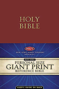 NKJV Personal Size Reference Bible: Burgundy,  Imitation Leather, Giant Print