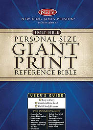 NKJV Personal Size Reference Bible: Black, Bonded Leather, Giant Print