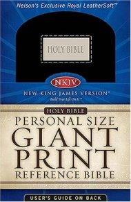 NKJV Personal Size Reference Bible: Black and Red, LeatherSoft, Giant Print