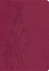 NKJV Personal Size Giant Print Bible: Cranberry, Leather-look
