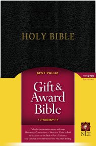 NLT Gift & Award Bible: Black, Imitation Leather