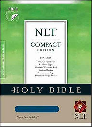 NLT Compact Bible: Navy, LeatherLike