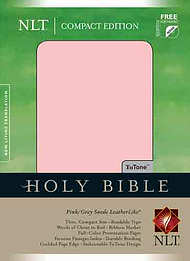 NLT Compact Bible: Pink/Grey Suede, Imitation Leather