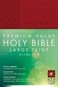 NLT Large Print Slimline Bible: Red, Leather-Like