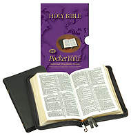 KJV Pocket Reference Bible: Black, Calfskin with zip