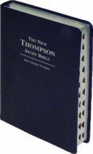 KJV New Thompson Study Bible: Blue with Silver, Genuine Leather, Thumb Index