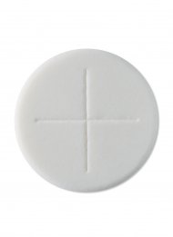 Peoples Altar Bread Single Cross Sealed Edge - White - Pack of 250