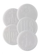 Priests Altar Bread Sealed Edge Mixed Designs - White - Pack of 50