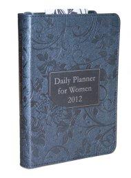 Daily Planner For Women 2012: Lux Leather, Black, Flower Design