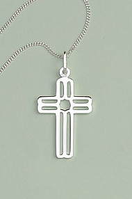 Fancy Cross Pendant: Silver