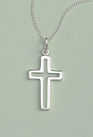 Open Cross Pendant: Silver, Medium