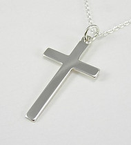 Solid Cross Pendant: Silver 