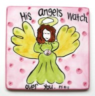 His Angels Watch Over You Tile