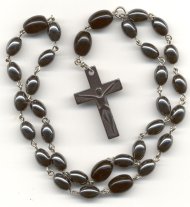 Anglican Rosary: Hematine & Black Czech Glass with Hemalyke Crucifix 