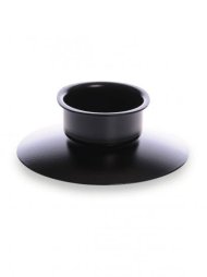Lipped Black Metal Candle Holder - Single