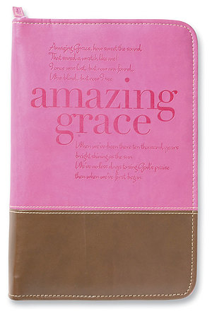 Amazing Grace Bible Cover: Orchid & Chocolate, Large