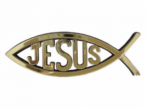 Jesus Car Fish Badge Gold