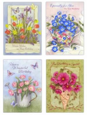 Assorted Garden Of Blessing Birthday Cards - Pack of 12
