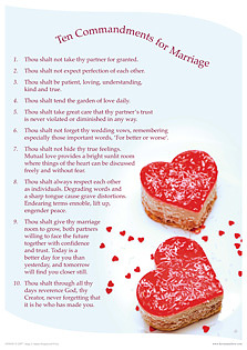 Ten Commandments For Marriage Poster
